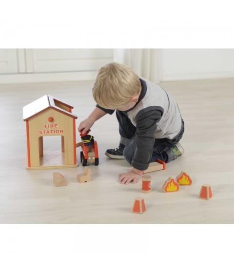 MASTERKIDZ mini gaisrinės medinis rinkinys