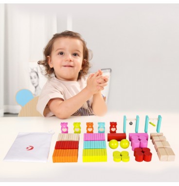 CLASSIC WORLD mediniai domino vaikiški meškiukai 105 vnt.