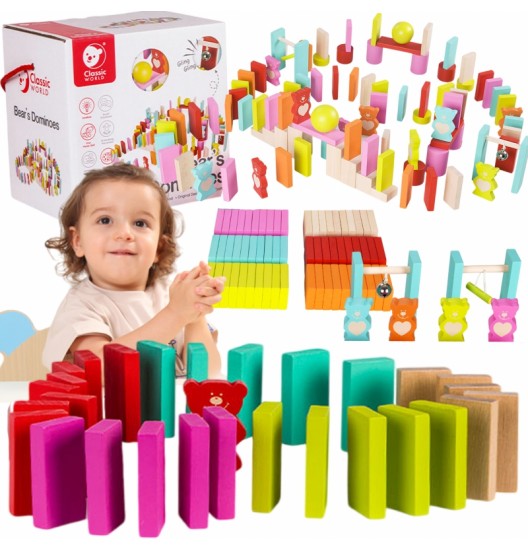 CLASSIC WORLD mediniai domino vaikiški meškiukai 105 vnt.