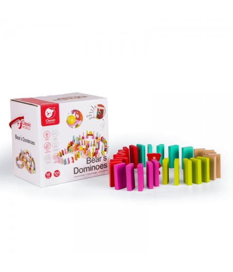 CLASSIC WORLD mediniai domino vaikiški meškiukai 105 vnt.