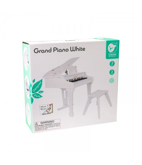 Didelis vaikiškas pianinas su kėde ir mokymosi knyga „Classic World“