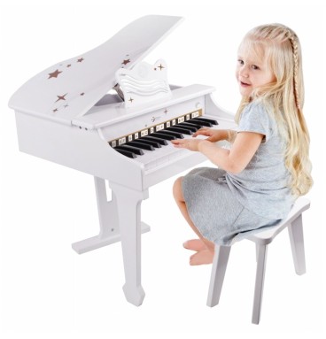 Didelis vaikiškas pianinas su kėde ir mokymosi knyga „Classic World“