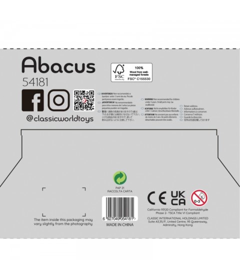 CLASSIC WORLD Medinis Abacus + Matematiniai veiksmai 46 vnt.