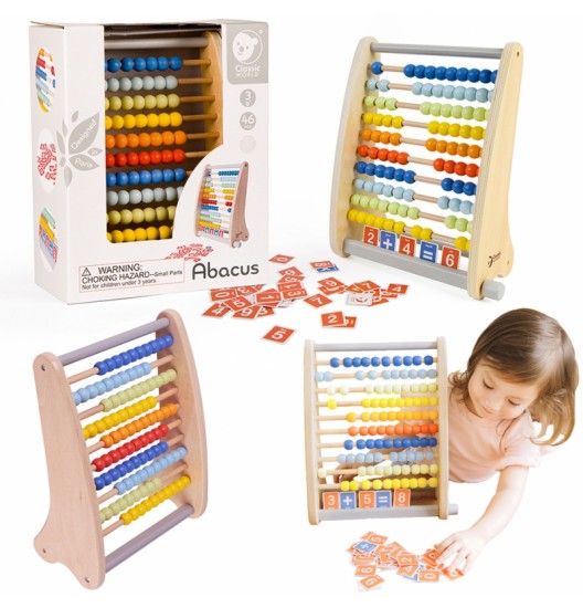 CLASSIC WORLD Medinis Abacus + Matematiniai veiksmai 46 vnt.