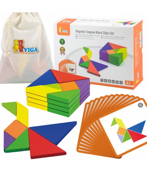 VIGA Tangram medinis loginis žaidimas-dėlionė FSC sertifikuota