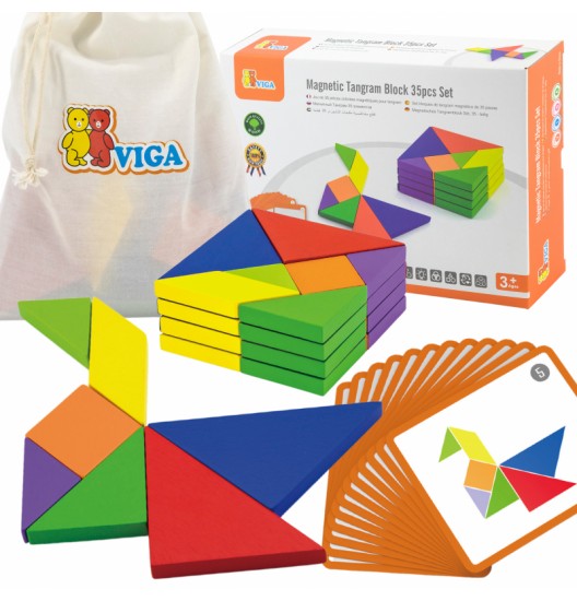 VIGA Tangram medinis loginis žaidimas-dėlionė FSC sertifikuota