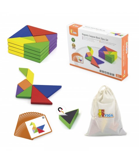 VIGA Tangram medinis loginis žaidimas-dėlionė FSC sertifikuota