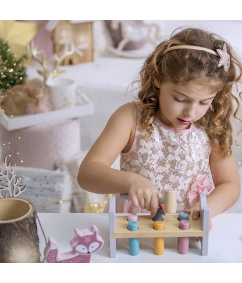 VIGA PolarB medinis suoliukas su plaktuku - Montessori