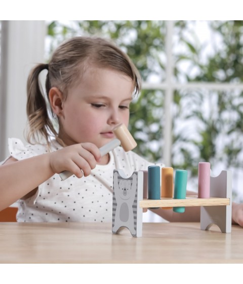 VIGA PolarB medinis suoliukas su plaktuku - Montessori