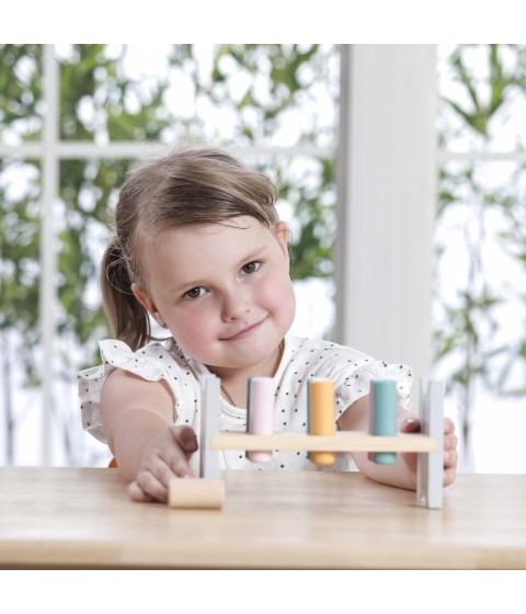 VIGA PolarB medinis suoliukas su plaktuku - Montessori