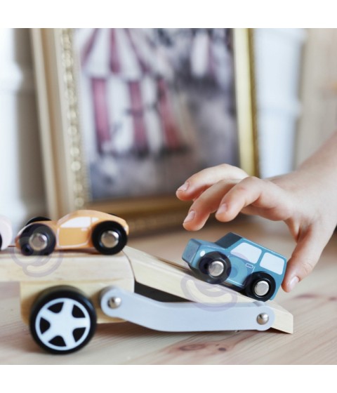 VIGA PolarB medinis žaislinis automobilis su Montessori mašinėlėmis