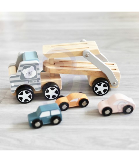 VIGA PolarB medinis žaislinis automobilis su Montessori mašinėlėmis