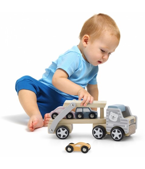 VIGA PolarB medinis žaislinis automobilis su Montessori mašinėlėmis