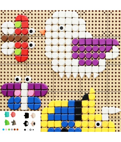 MASTERKIDZ geometrinių lentų elementai, 256 vnt.