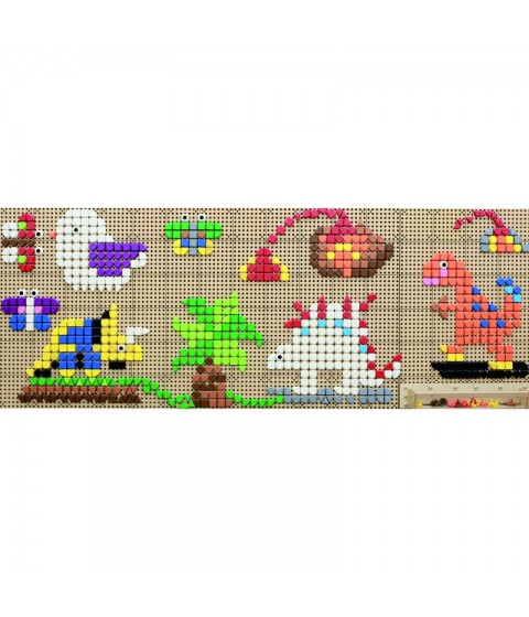 MASTERKIDZ geometriniai elementai, 8 spalvos, 256 vnt. STEM lentos priedų
