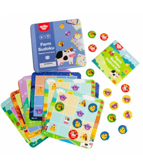 TOOKY TOY Sudoku žaidimas vaikams, skirtas ūkio versijai