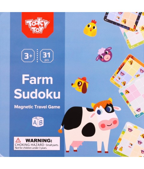 TOOKY TOY Sudoku žaidimas vaikams, skirtas ūkio versijai