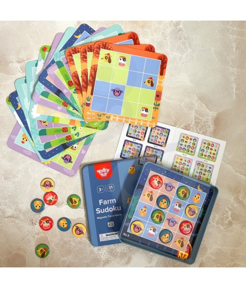 TOOKY TOY Sudoku žaidimas vaikams, skirtas ūkio versijai