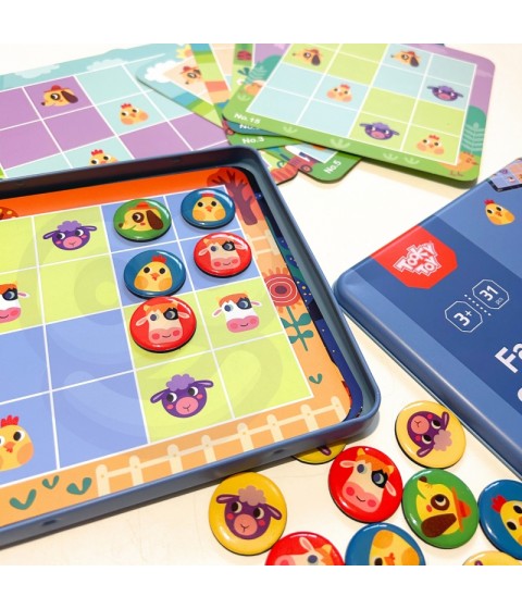 TOOKY TOY Sudoku žaidimas vaikams, skirtas ūkio versijai