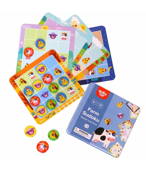 TOOKY TOY Sudoku žaidimas vaikams, skirtas ūkio versijai