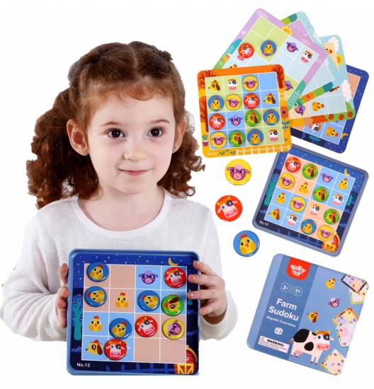 TOOKY TOY Sudoku žaidimas vaikams, skirtas ūkio versijai