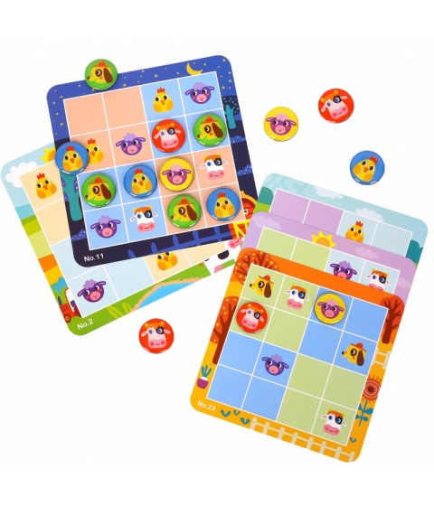 TOOKY TOY Sudoku žaidimas vaikams, skirtas ūkio versijai