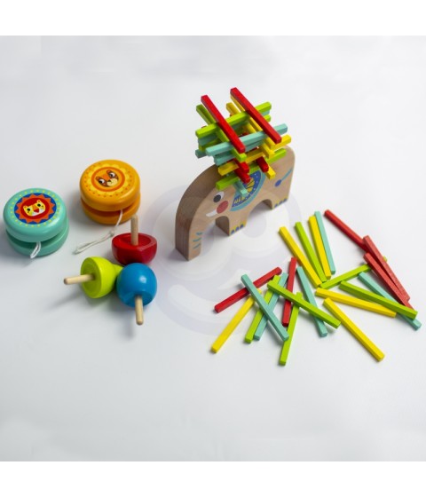 TOOKY TOY įgūdžių žaidimų rinkinys „Paėmimo lazdelės“ JoJo vilkelis „Elephant“ 46 vnt.