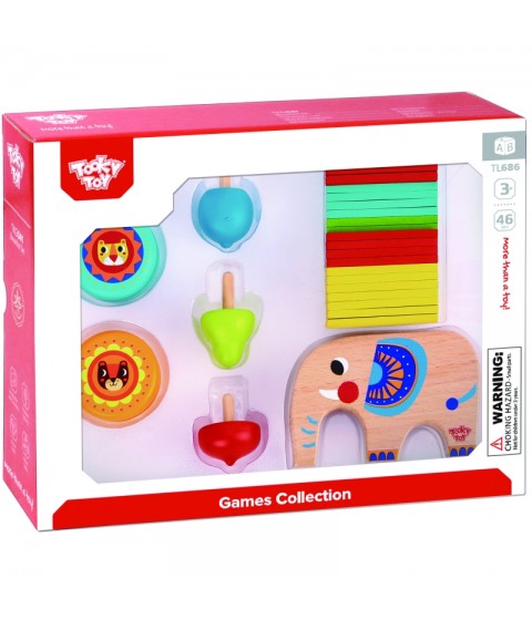 TOOKY TOY įgūdžių žaidimų rinkinys „Paėmimo lazdelės“ JoJo vilkelis „Elephant“ 46 vnt.
