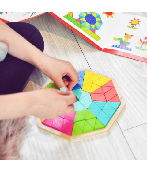 TOOKY TOY Aštuonkampė dėlionė medinė mozaika Edukacinė (73 vnt.)