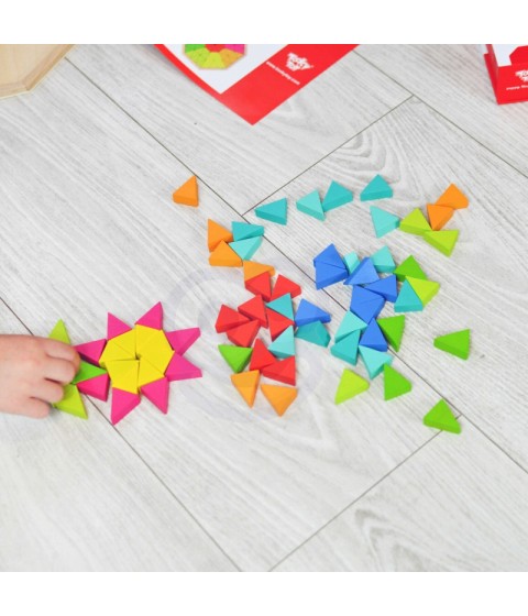 TOOKY TOY Aštuonkampė dėlionė medinė mozaika Edukacinė (73 vnt.)