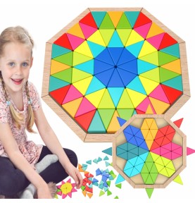 TOOKY TOY Aštuonkampė dėlionė medinė mozaika Edukacinė (73 vnt.)
