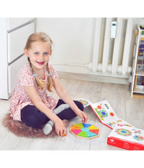 TOOKY TOY Aštuonkampė dėlionė medinė mozaika Edukacinė (73 vnt.)