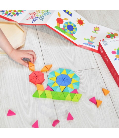 TOOKY TOY Aštuonkampė dėlionė medinė mozaika Edukacinė (73 vnt.)