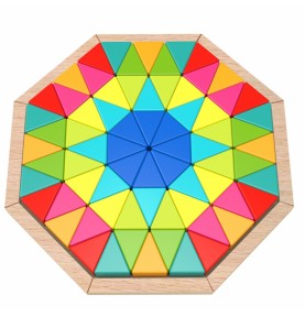 TOOKY TOY Aštuonkampė dėlionė medinė mozaika Edukacinė (73 vnt.)