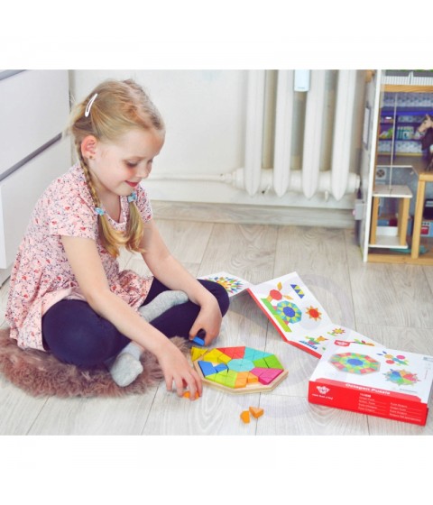 TOOKY TOY Aštuonkampė dėlionė medinė mozaika Edukacinė (73 vnt.)