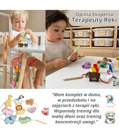 TOOKY TOY mediniai siūlo vėrimo kaladėlės vikšrui, mokantis skaičiuoti, 20 vnt.