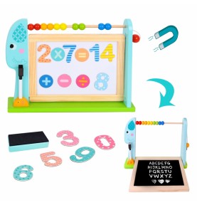 TOOKY TOY didelė medinė dvipusė magnetinė + kreidinė lenta