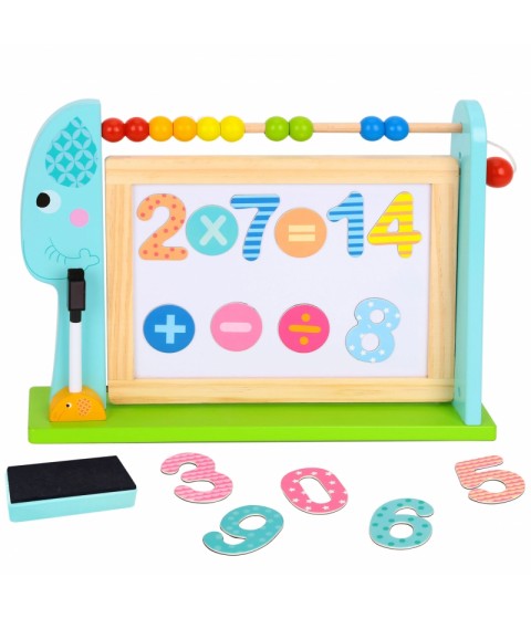 TOOKY TOY didelė medinė dvipusė magnetinė + kreidinė lenta