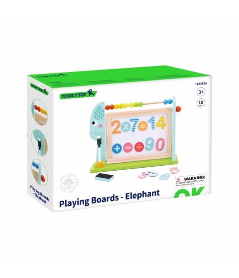 TOOKY TOY didelė medinė dvipusė magnetinė + kreidinė lenta