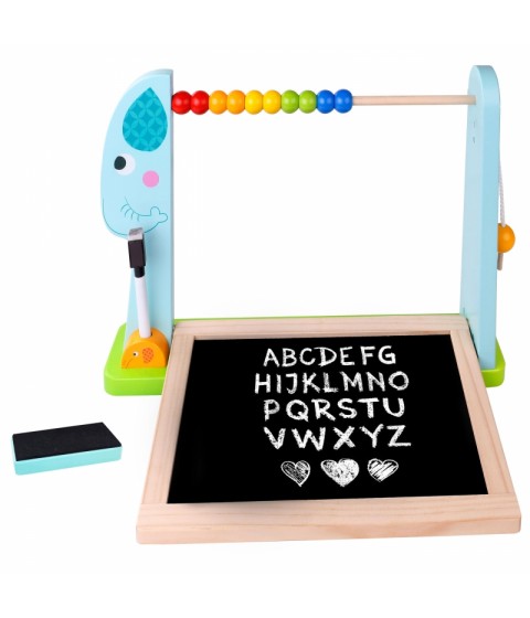 TOOKY TOY didelė medinė dvipusė magnetinė + kreidinė lenta