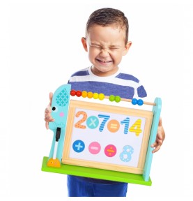 TOOKY TOY didelė medinė dvipusė magnetinė + kreidinė lenta