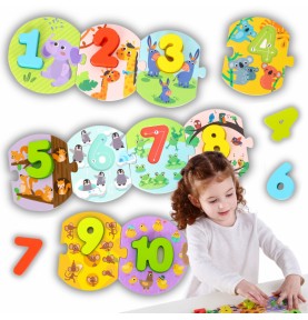 TOOKY TOY lavinamoji dėlionė Montessori mokantis skaičiuoti
