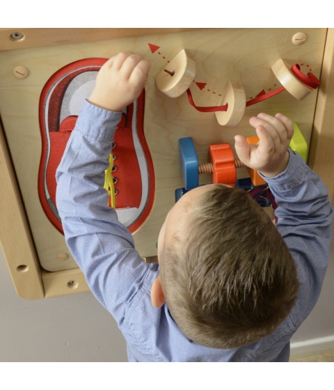 MASTERKIDZ lavinamoji lenta – rankų miklumo lavinimas Montessori raišteliais
