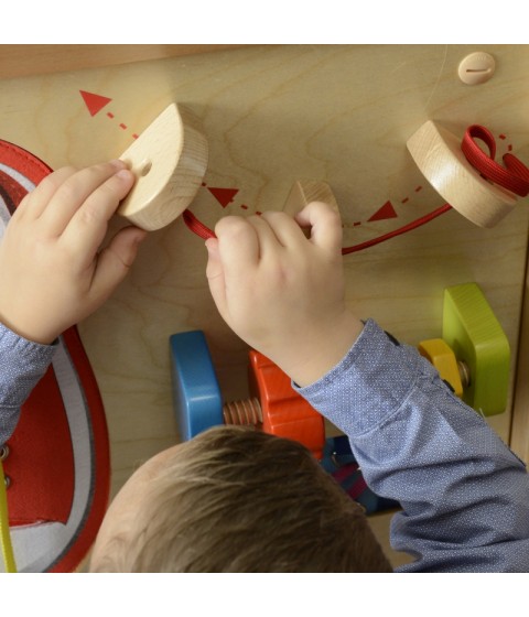 MASTERKIDZ lavinamoji lenta – rankų miklumo lavinimas Montessori raišteliais
