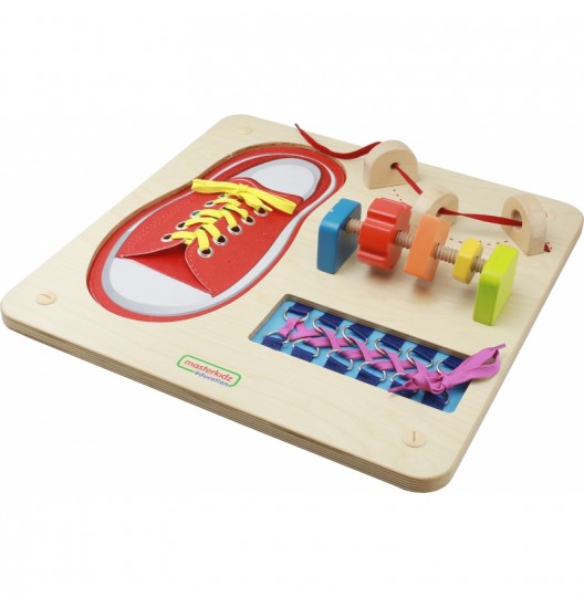 MASTERKIDZ edukacinė lenta – „Manual Dexterity Montessori Lacing“.